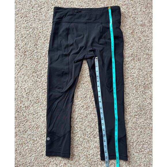 LULULEMON Athletica Wunder Train Cropped Tights/leggings w/ Pockets, Black; 6 - Picture 6 of 8